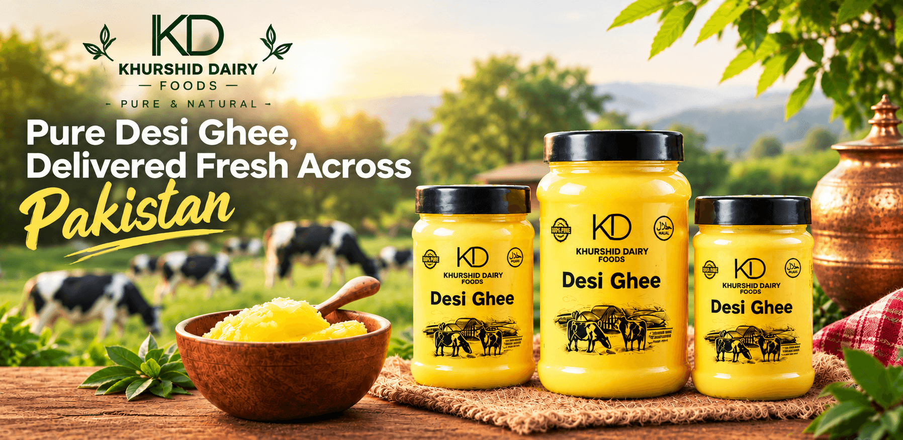 Khurshid Dairy organic desi ghee – pure cow ghee delivered across Pakistan